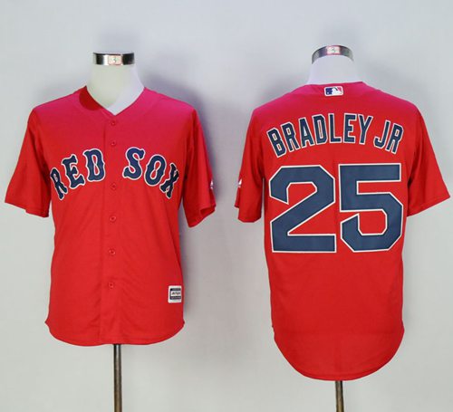 Red Sox #25 Jackie Bradley Jr Red New Cool Base Stitched MLB Jersey - Click Image to Close